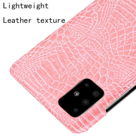 Ударопрочный чехол Crocodile Texture на Samsung Galaxy A51-розовый