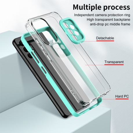 Противоударный чехол 3 in 1 Clear для Samsung Galaxy A33  - зеленый