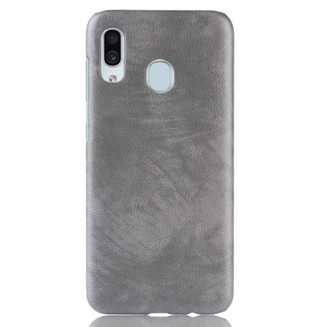 Кожаный чехол Litchi Texture на Samsung Galaxy A30-серый