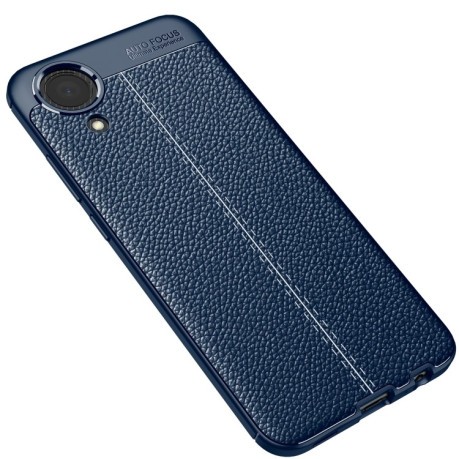 Противоударный чехол Litchi Texture на  Samsung Galaxy A03 Core - синий