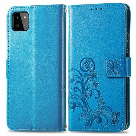 Чохол-книжка Four-leaf Clasp Embossed Samsung Galaxy M32/A22 4G - синій
