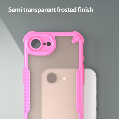 Противоударный чехол Armor Glaze PC Hybrid для iPhone 16e - розовый