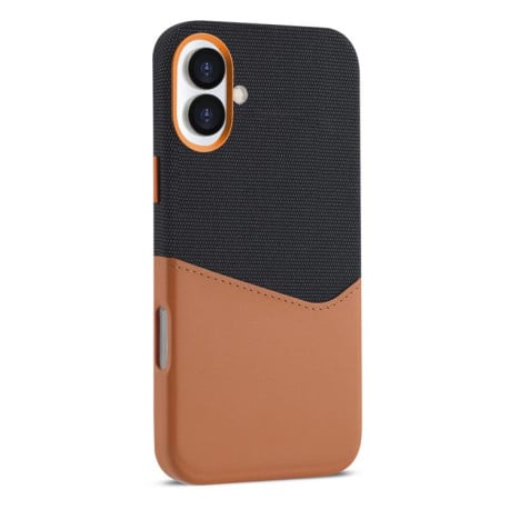 Чехол Kalebol Cloth Textue Stitching Card Slot Magnetic на iPhone 17 - коричневый