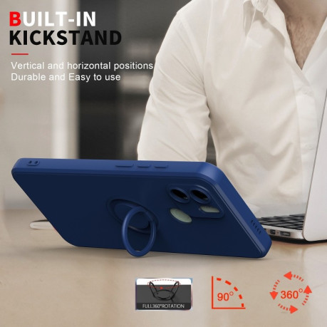 Противоударный чехол Ring Kickstand для Xiaomi Redmi A1/A2/ A1+/A2+- фиолетовый