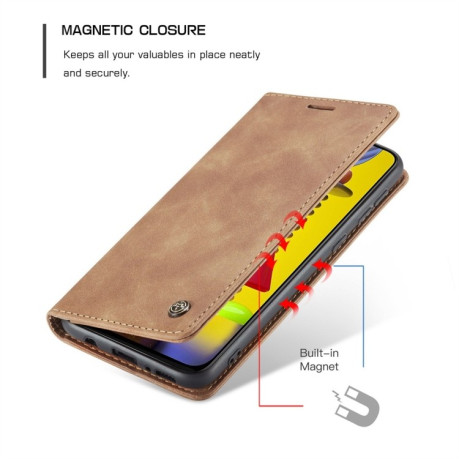 Кожаный чехол CaseMe-013 Multifunctional на Samsung Galaxy M31 - коричневый