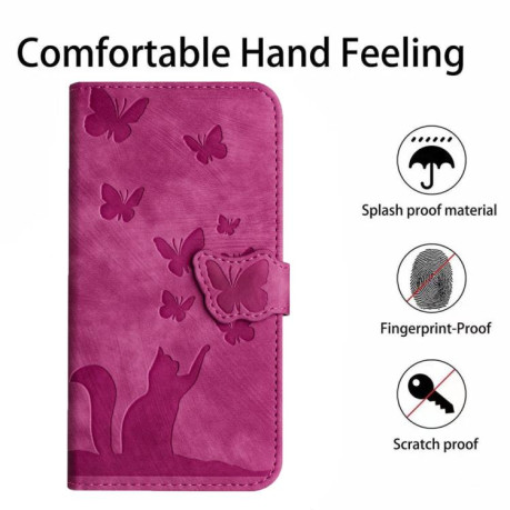 Чохол-книжка Cat Embossing Pattern на Xiaomi Redmi A4 5G - рожевий