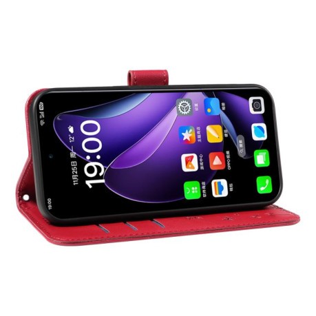 Чехол-книжка Dandelion Embossed Pattern Flip Leather для OPPO Reno13 Global - красный