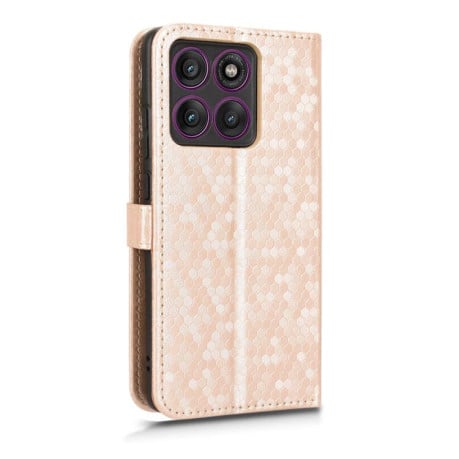 Чехол-книжка Honeycomb Dot для Motorola Edge 60 Pro - золотой
