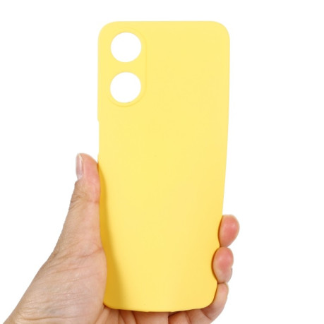 Силиконовый чехол Solid Color Liquid Silicone на OPPO A58 / A58x / A78 - желтый