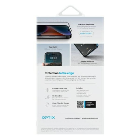 Захисне скло Uniq Optix Matte Tempered Glass для iPhone 16 Pro Max - чорне