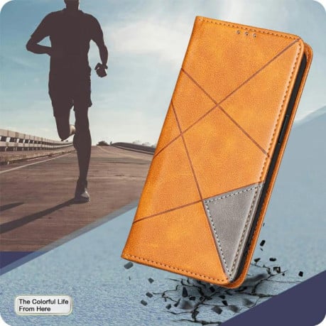 Чохол-книжка Rhombus Texture на Infinix Hot 60 Pro 4G - жовтий