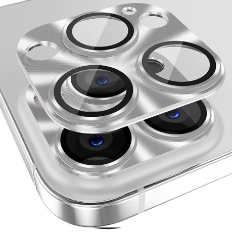 Захисне скло на камеру ENKAY Aluminium для iPhone 15 Pro / 15 Pro Max - сріблясте