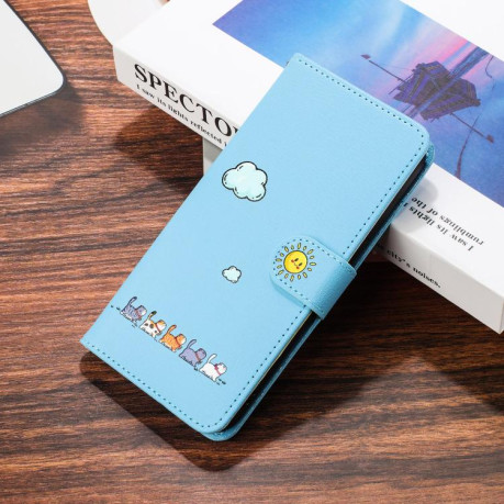 Чохол-книжка Cartoon Cats Leather для OPPO Reno13 5G Global - синій