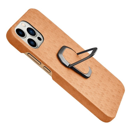 Чохол протиударний Honeycomb Ring Holder для iPhone 14 Pro - помаранчевий