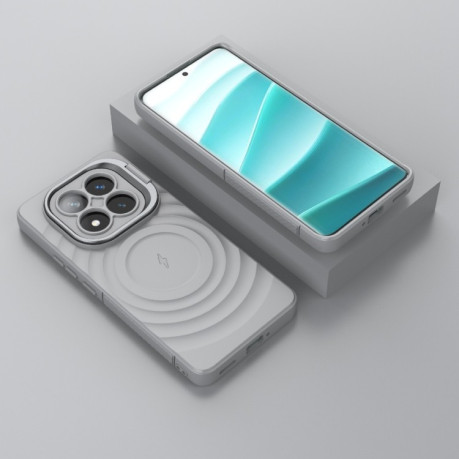 Чохол Lens Frame Bracket Corrugated MagSafe для Xiaomi Redmi Note 14 Pro+ 5G - сірий