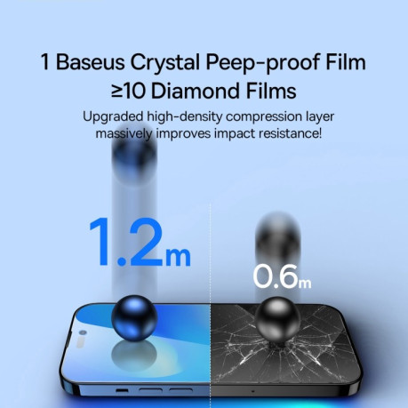 Защитное стекло Baseus 0.3mm Crystal Peep-proof для iPhone 14 Plus / 13 Pro Max