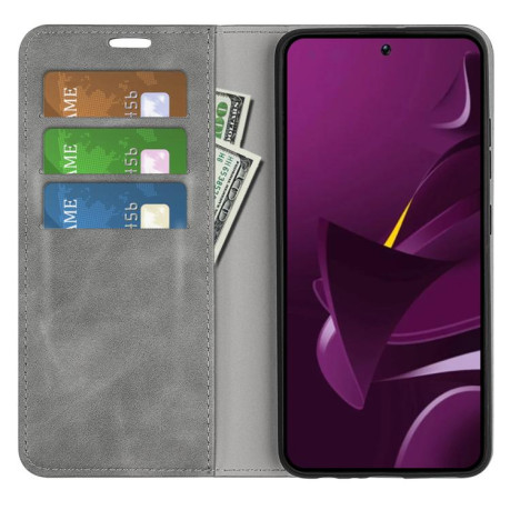 Чохол-книжка Retro Skin Feel Business Magnetic на Xiaomi Poco M7 Pro 5G - сірий