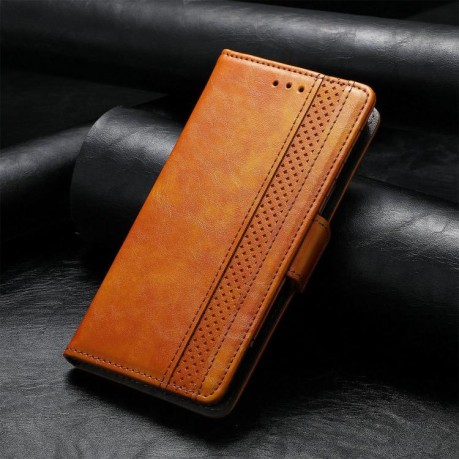 Чехол-книжка CaseNeo Splicing Dual Magnetic Buckle Leather для iPhone 16e - хаки