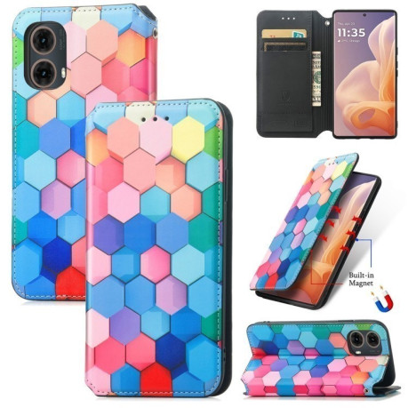 Чохол-книжка Solid Color Colorful на Motorola Moto G85 - Cube