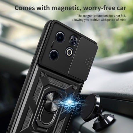 Противоударный чехол Sliding Camshield для Infinix Hot 40i / Smart 8 - зеленый