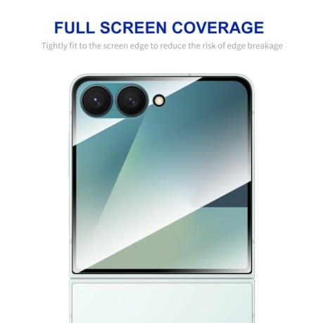 Защитное стекло ENKAY Hat-Prince Full Glue из алюмосиликатного стекла на Samsung Galaxy Flip 7 - черное
