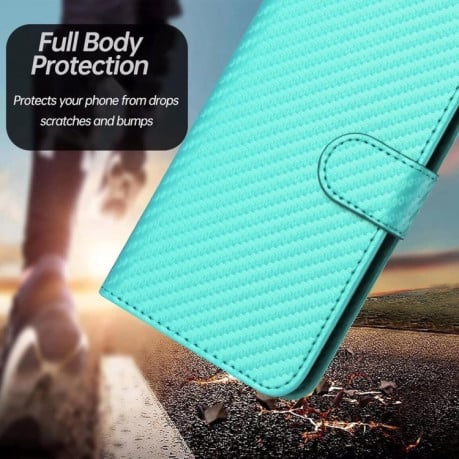 Чехол-книжка Carbon Fiber Texture на Realme C65 4G - голубой