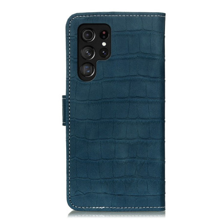 Чехол-книжка Magnetic Crocodile Texture на Samsung Galaxy S22 Ultra 5G - зеленый