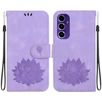 Чехол-книжка Lotus Embossed для Samsung Galaxy S24 FE 5G - фиолетовый
