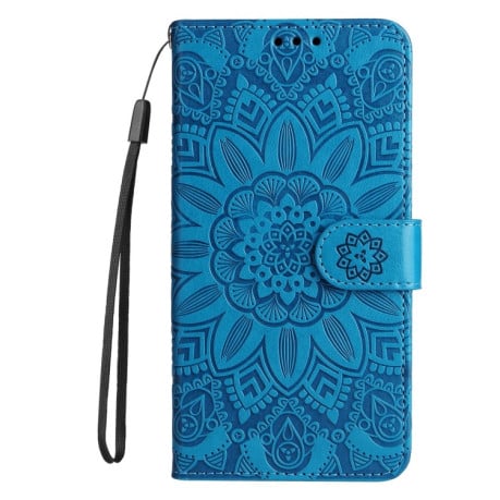 Чехол-книжка Embossed Sunflower для Samsung Galaxy S24 Ultra - синий