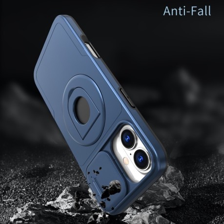 Противоударный чехол Camshield MagSafe Ring Holder Armor для iPhone 16 - синий
