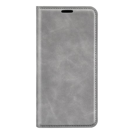 Чехол-книжка в стиле Retro мягкое покрытие Skin Feel деловой дизайн на Xiaomi 15T Pro - серый