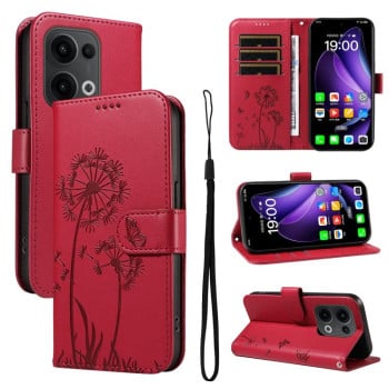 Чохол-книжка Dandelion Embossed Pattern Flip Leather для OPPO Reno13 Global - червоний