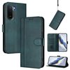 Чехол-книжка Line Splicing эко-кожа Ретро для Redmi A7 Pro 171mm / Poco C85x 5G — тёмно-зелёный