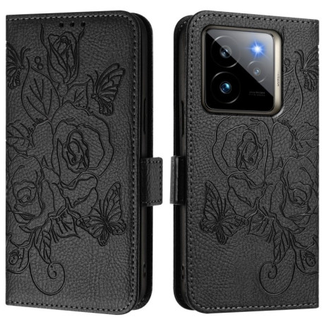 Чехол-книжка Embossed Rose RFID Anti-theft Leather для Realme GT 7 Pro 5G - черный