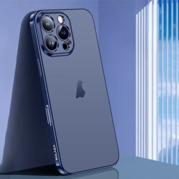 Чехол SULADA Electroplating Frosted TPU на iPhone 16 Pro Max - голубой
