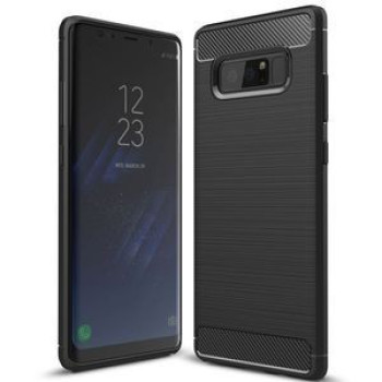 Противоударный чехол на Samsung Galaxy Note 8 Carbon Fiber TPU Brushed Texture  черный