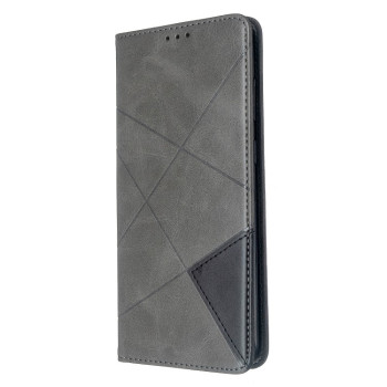 Чехол-книжка Rhombus Texture на Samsung Galaxy S20 Ultra-серый