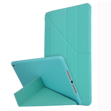 Чехол- книжка Solid Color Trid-fold Deformation Stand на iPad 9/8/7 10.2 (2019/2020/2021) -зеленый