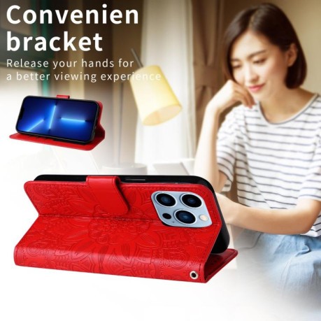 Чохол-книжка Embossed Sunflower для OPPO Reno13 Global - червоний