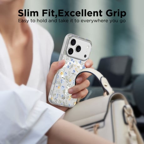 Чохол Tech-Protect FlexAir Hybrid з MagSafe на iPhone 17 Pro - Daisies with Leaves