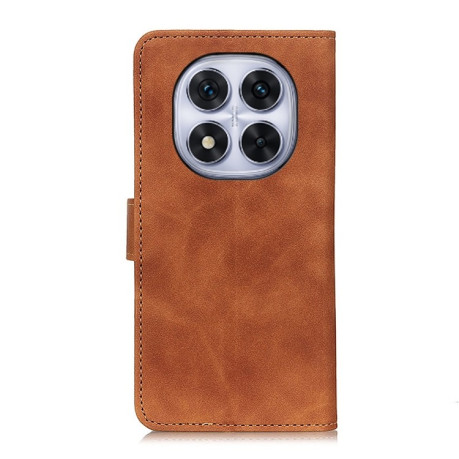 Чехол-книжка KHAZNEH Cowhide Texture на Xiaomi Redmi Note 14 Pro 4G - коричневый