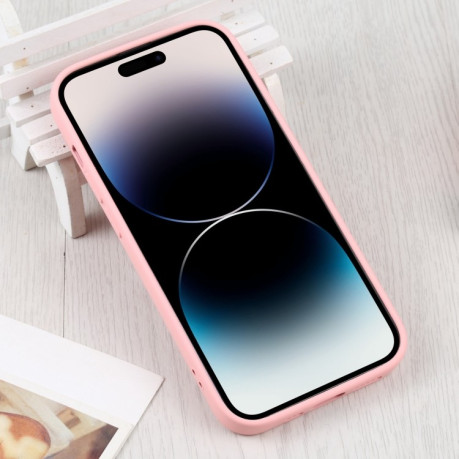 Противоударный чехол Liquid Silicone Full (Magsafe) для iPhone 15 Pro Max - розовый