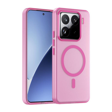 Протиударний чохол MagSafe Frosted Translucent TPU + PC для Xiaomi 15 Pro - рожевий
