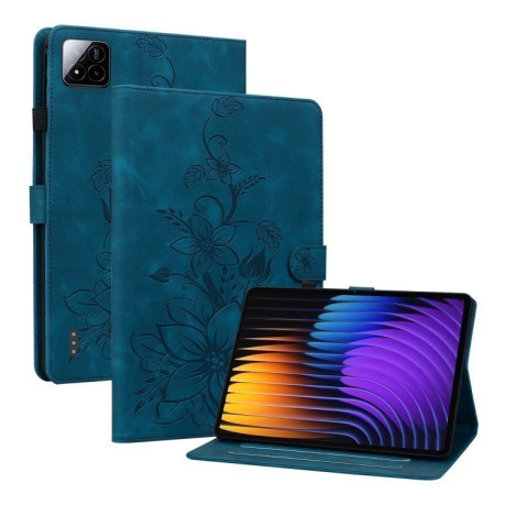 Чехол-книжка Lily Embossed Leather для Xiaomi Pad 7/Pad 7 Pro - синий