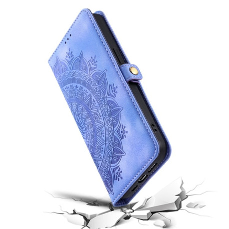Чехол-книжка Totem Embossed Magnetic Leather для iPhone 16 - фиолетовый