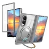 Чехол с 360° магнитным кольцом-держателем Escase на Galaxy Fold8 5G — серый