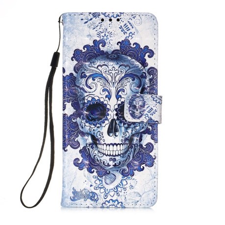 Чехол-книжка 3D Painting для Samsung Galaxy S22 Plus - Cloud Skull