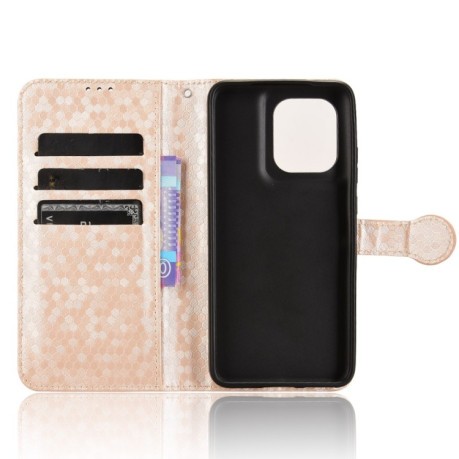 Чехол-книжка Honeycomb Dot для Motorola Edge 50 Neo / S50 5G - золотой