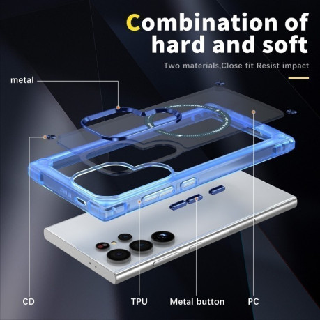 Протиударний чохол Skin Feel TPU + PC MagSafe Magnetic для Samsung Galaxy S25 Ultra 5G - синій