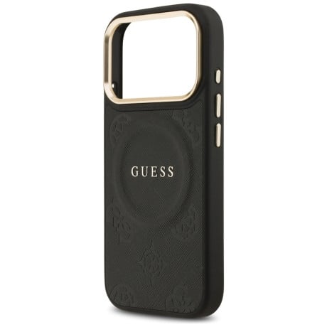 Оригинальный чехол Guess Peony Hot Stamp с MagSafe на iPhone 17 Pro - Black
